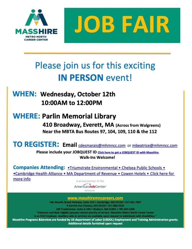 Everett Job Fair - MassHire Metro North Career Center